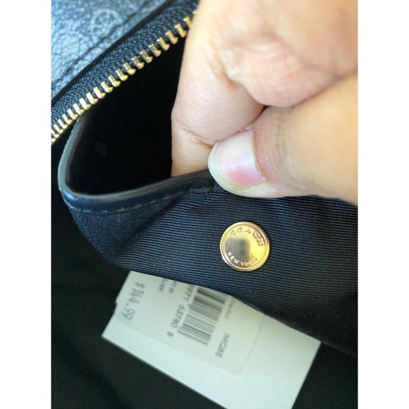 Coach Boxy Cosmetic Case Black Logo - Picture 7 of 7